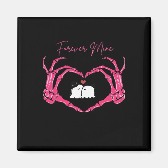 Mine, Valentines Day Classic - Skeleton Hands Hear Magnet (Front)
