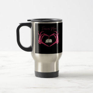 Mine, Valentines Day Classic - Skeleton Hands Hear Travel Mug