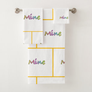 Mine Yellow Grid Bath Towel Set