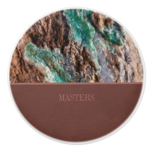 Mined Turquoise Stone Personalised Ceramic Knob