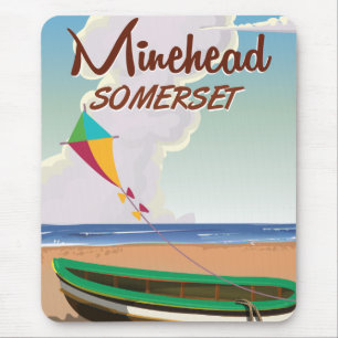 Minehead Somerset vintage travel poster Mouse Mat