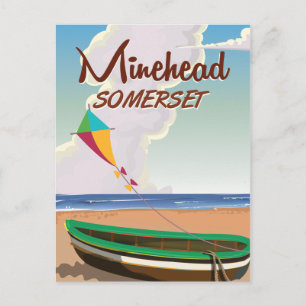 Minehead Somerset vintage travel poster Postcard