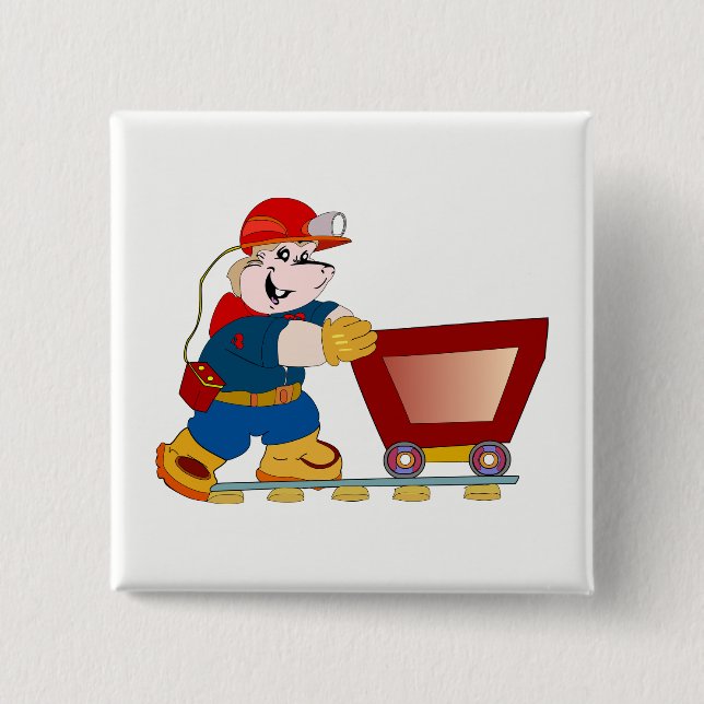 Miner 15 Cm Square Badge (Front)