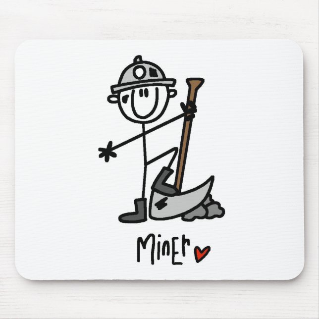 Miner Stick Figure Mouse Mat (Front)
