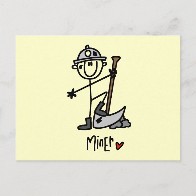 Miner Stick Figure Postcard (Front)