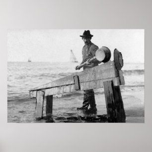 Miner Washing Gold in Alaska Photograph Poster