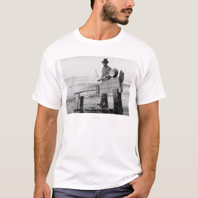 Miner Washing Gold in Alaska Photograph T-Shirt (Front)