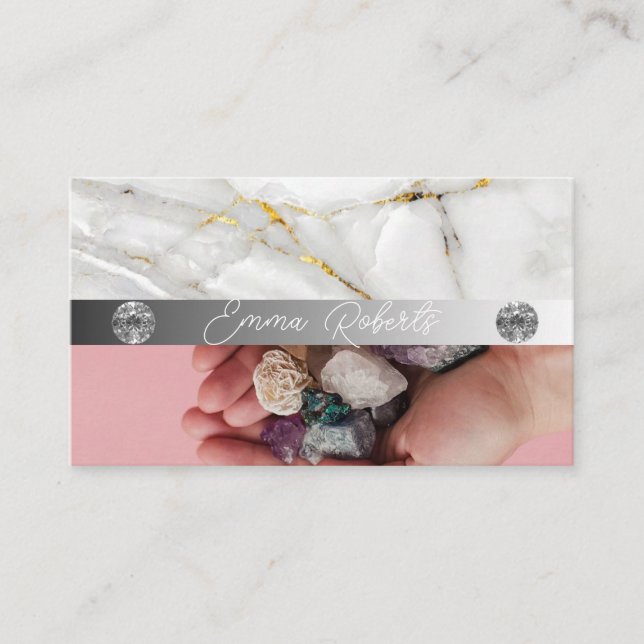 Mineral Amethyst Crystal Quartz Texture Business C Card (Front)