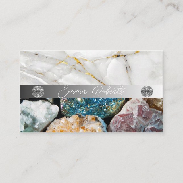 Mineral Amethyst Crystal Quartz Texture  Business  Card (Front)