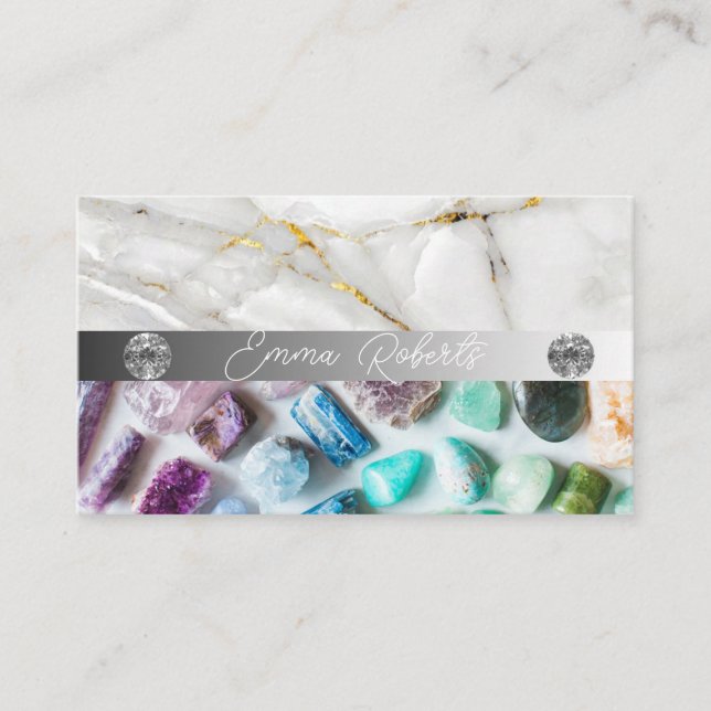 Mineral Amethyst Crystal Quartz Texture  Business Card (Front)