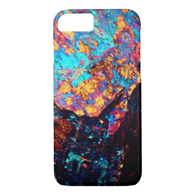 Mineral chalcopyrite stone stone black blue gold Case-Mate iPhone case (Back)