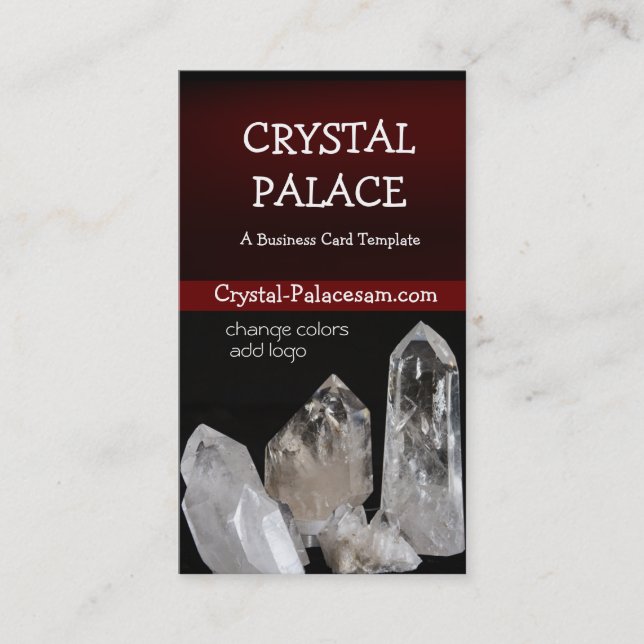 Mineral Quartz Crystals Healing Business Card (Front)