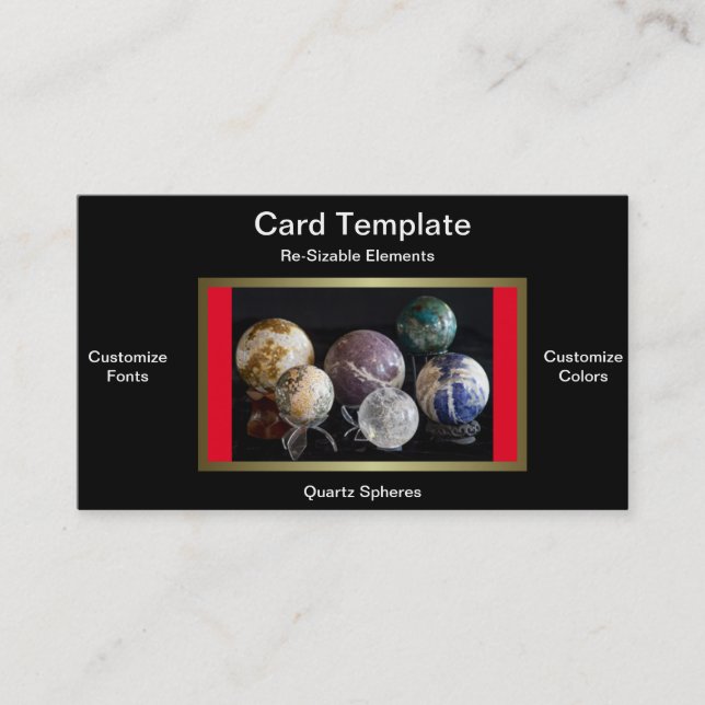 Mineral Spheres - Balls of Gemstones Business Card (Front)
