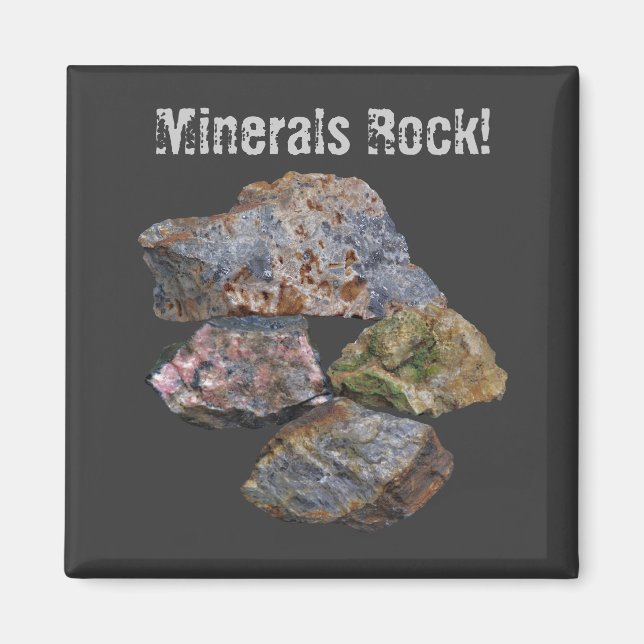 Minerals Rock Collectors Funny Magnet (Front)