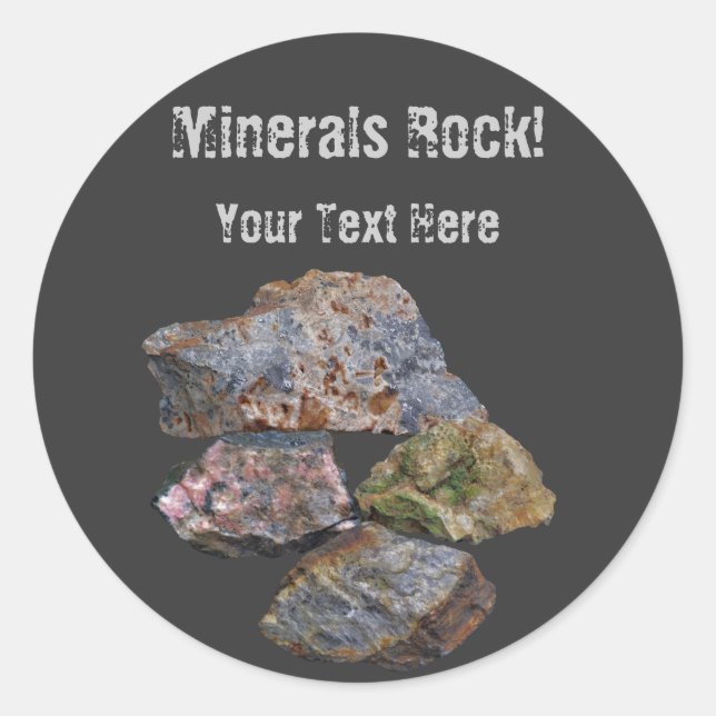 Minerals Rock Collectors Funny Sticker (Front)