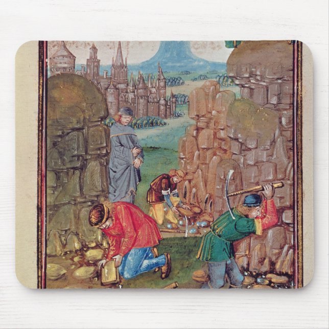 Miners at work, from 'Des Proprietez des Choses' Mouse Mat (Front)