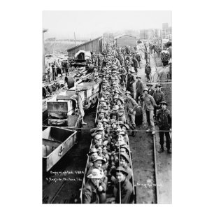 Miners in Train Ready to Descend Underground 1909 Photo Print
