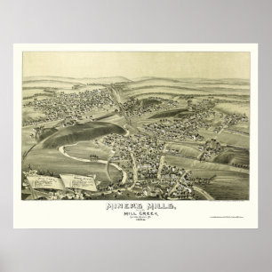 Miner's Mills, PA Panoramic Map - 1892 Poster