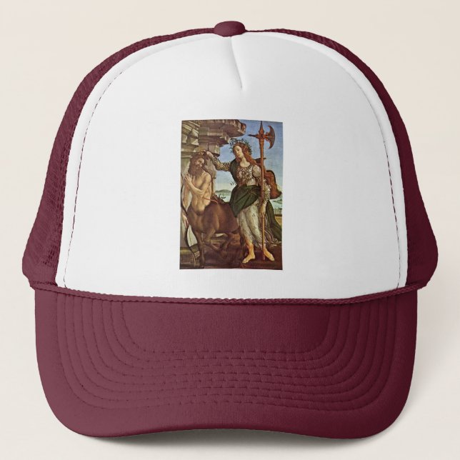 Minerva And The Centaur By Botticelli Sandro Trucker Hat (Front)