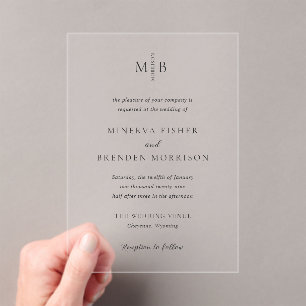 Minerva Modern Elegant Wedding Acrylic Invitations