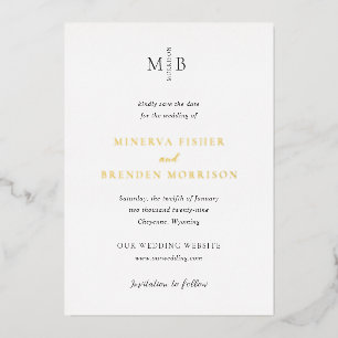 Minerva Modern Elegant Wedding Save the Date