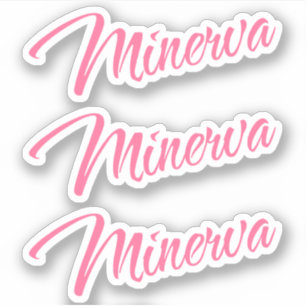 Minerva name pretty decorative script font x3