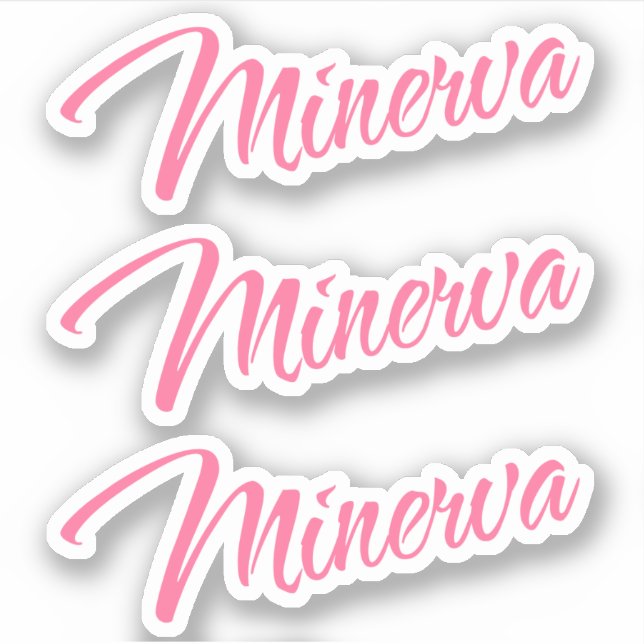 Minerva name pretty decorative script font x3 (Front)