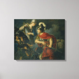 Minerva Showing her Envy in the Polished Shield Canvas Print