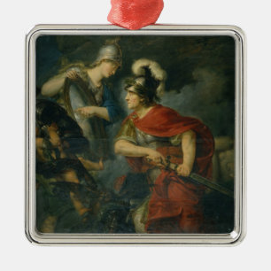 Minerva Showing her Envy in the Polished Shield Metal Tree Decoration
