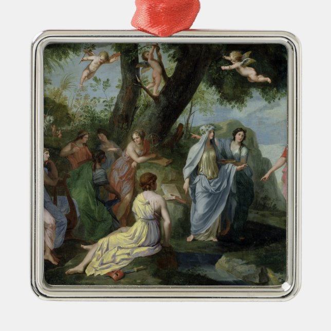 Minerva with the Muses Metal Tree Decoration (Front)