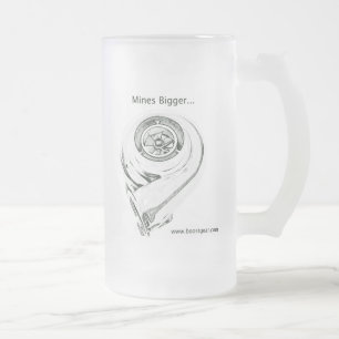 Mines Bigger - My Turbo is bigger - Beer Glass Frosted Glass Beer Mug