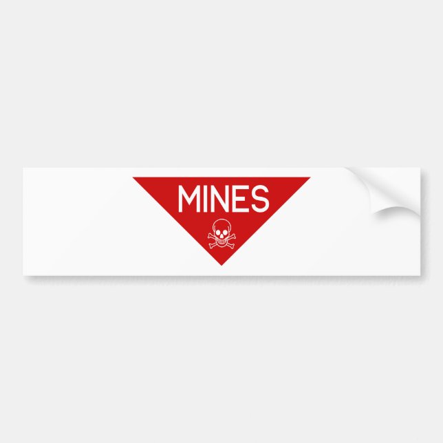 MINES SIGN | SIGNAGE | SYMBOL BUMPER STICKER (Front)