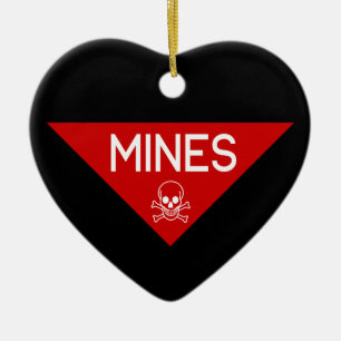 MINES SIGN   SIGNAGE   SYMBOL CERAMIC TREE DECORATION
