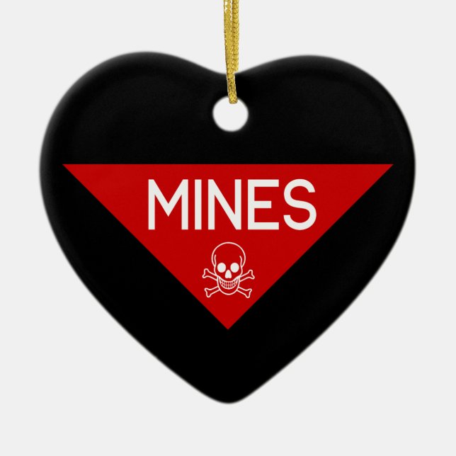 MINES SIGN | SIGNAGE | SYMBOL CERAMIC TREE DECORATION (Front)
