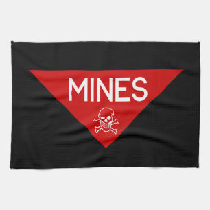MINES SIGN   SIGNAGE   SYMBOL TEA TOWEL