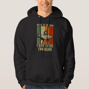 Mine's So Big I Have To Use Two Hands Retro Fishi Hoodie