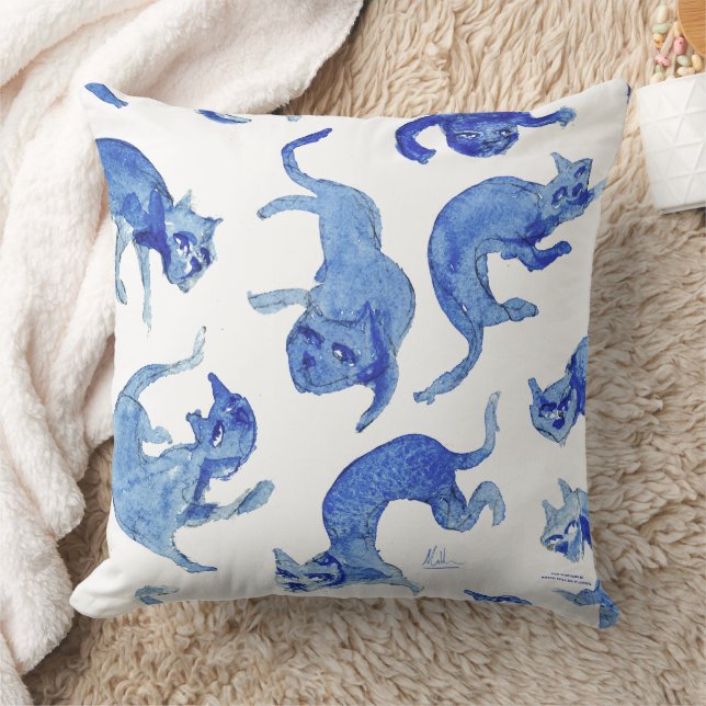 Ming Floating Cats Cushion 20" - Design A (Blanket)
