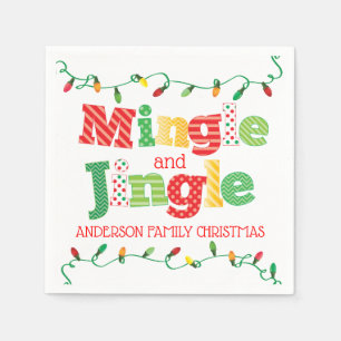 Mingle and Jingle Christmas Lights Napkin