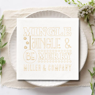 Mingle Jingle & Be Merry Corporate Personalised Foil Napkins