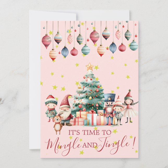 Mingle & Jingle Christmas Ornament Party Invitation (Front)