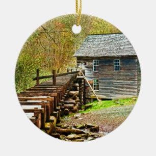 Mingus Mill, Great Smoky Mountains Ceramic Tree Decoration
