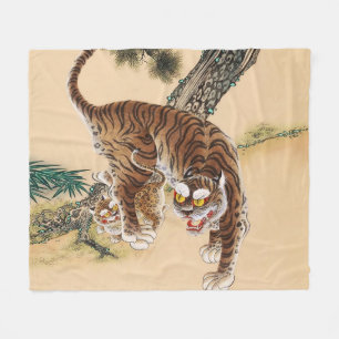 Minhwa Korean Ugly Tiger  Fleece Blanket