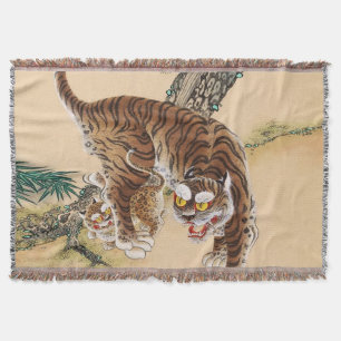 Minhwa Korean Ugly Tiger  Throw Blanket