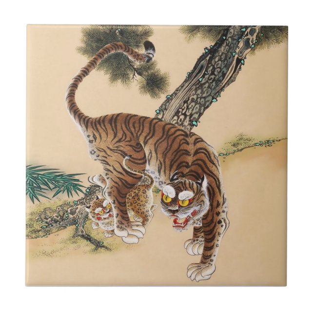Minhwa Korean Ugly Tiger  Tile (Front)