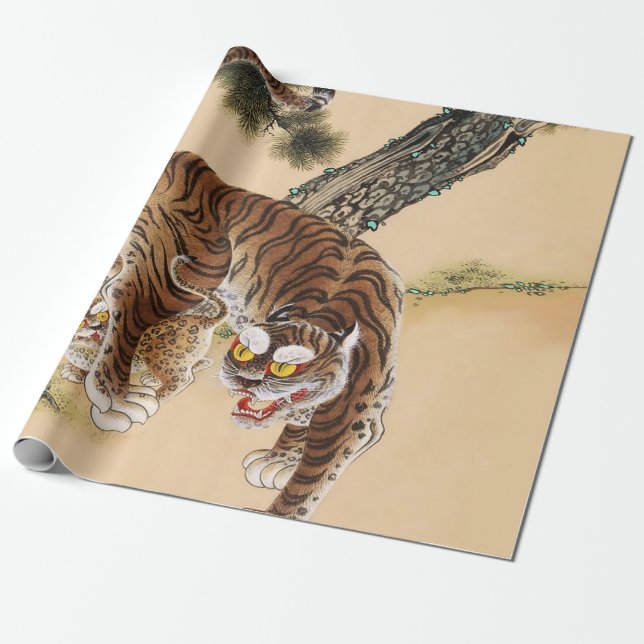 Minhwa Korean Ugly Tiger  Wrapping Paper (Unrolled)