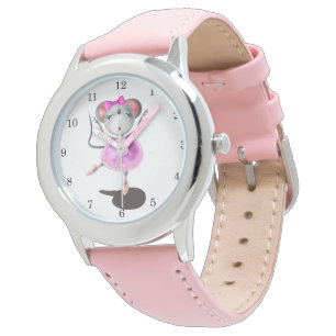 Mini 2 - Kid's Pink Leather Strap Watch