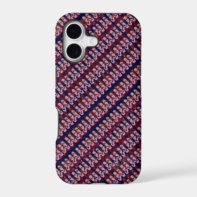 Mini Abstract Flip Flops Design (pink/red/navy) (Back)