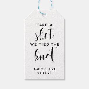 Mini Alcohol Wedding FavorTags, Take a shot Gift Tags