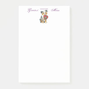 Mini American Shepherd Heart Mum Post-it Notes