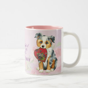 Mini American Shepherd Heart Mum Two-Tone Coffee Mug